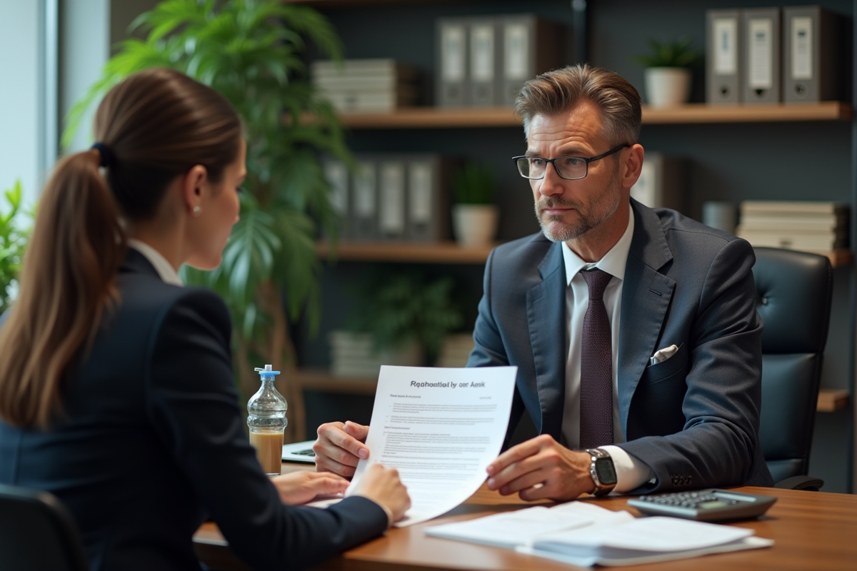Conseiller bancaire présentant des options de prêt à une cliente
