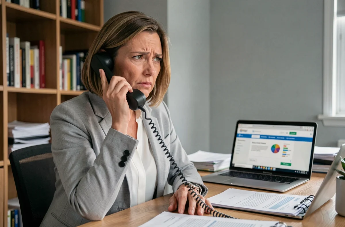 Femme au téléphone pour contacter le service client Cetelem suite à un litige ou une réclamation