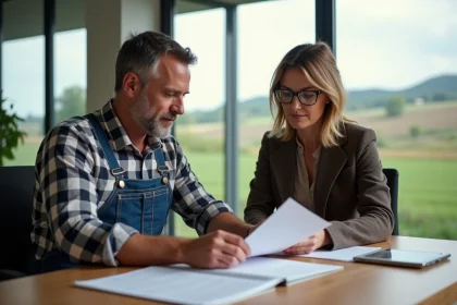 Fermeur et conseiller bancaire en r&eacute;union dans une banque rurale