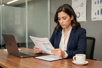 Femme en réunion avec un conseiller bancaire pour négocier le meilleur taux de crédit immobilier